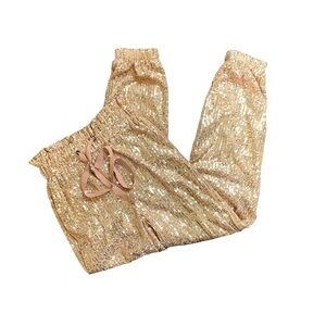 Sequins Pull On Paper Bag High Waist Jogger Pants New Years Eve Eras Tour Party